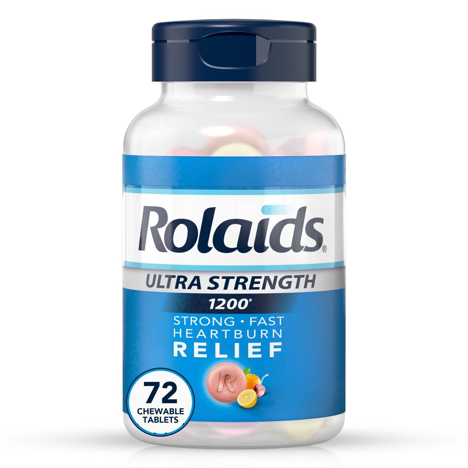 Rolaids Ultra Strength Antacid, 72 Chewable Tablets, Assorted Fruit, Ultra Strength Heartburn Relie