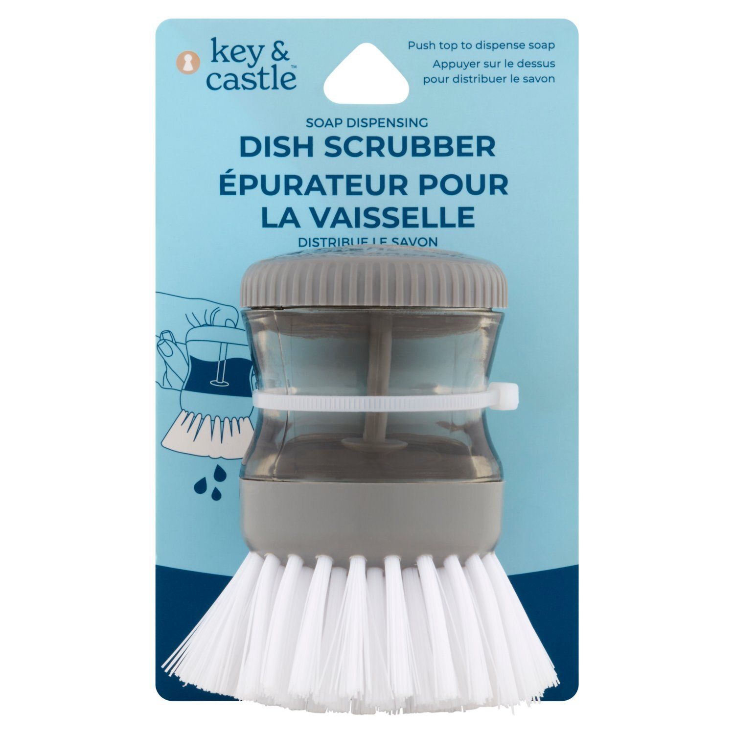 Key &amp; Castle Soap Dispensing Dish Scrubber