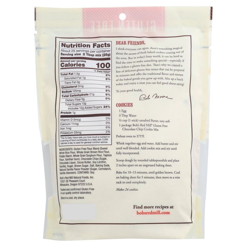 Bob's Red Mill Gluten Free Chocolate Chip Cookie Mix, 22 oz