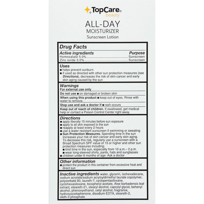TopCare All Day Moisturizer SPF 15 Sunscreen Lotion