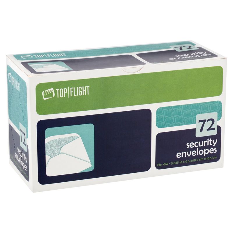 Top Flight No. 6 3/4 Security Envelopes, 72 count