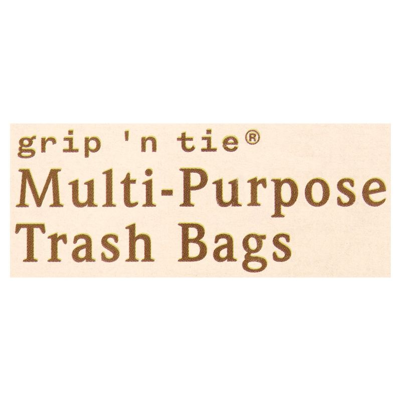 Paperbird 30 Gallon Grip 'N Tie Multi-Purpose Trash Bags, 40 count
