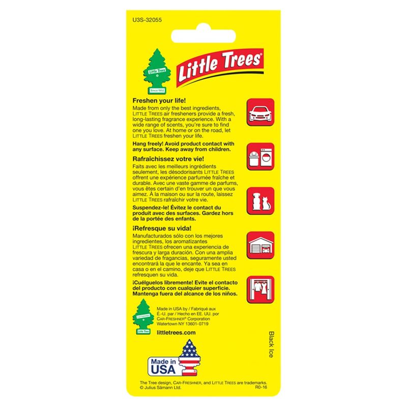Little Trees Black Ice Air Fresheners, 3 count