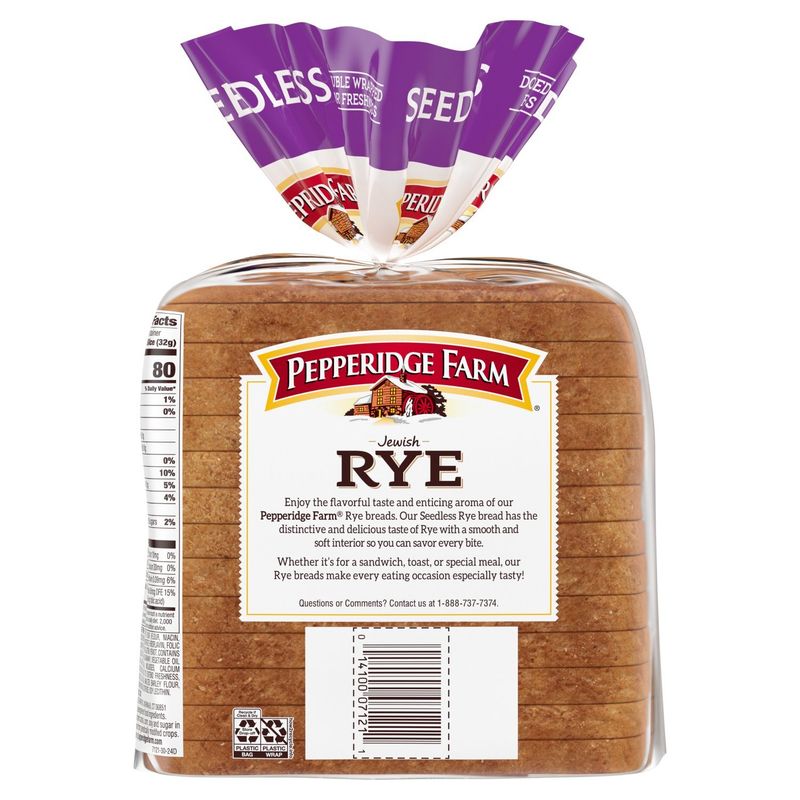 Pepperidge Farm Jewish Rye Seedless Bread, 16 oz