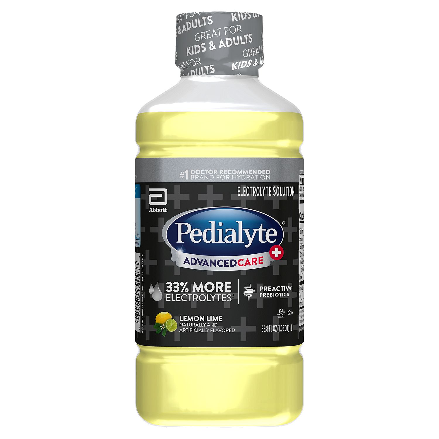 Pedialyte AdvancedCare+ Lemon Lime Electrolyte Solution, 33.8 fl oz