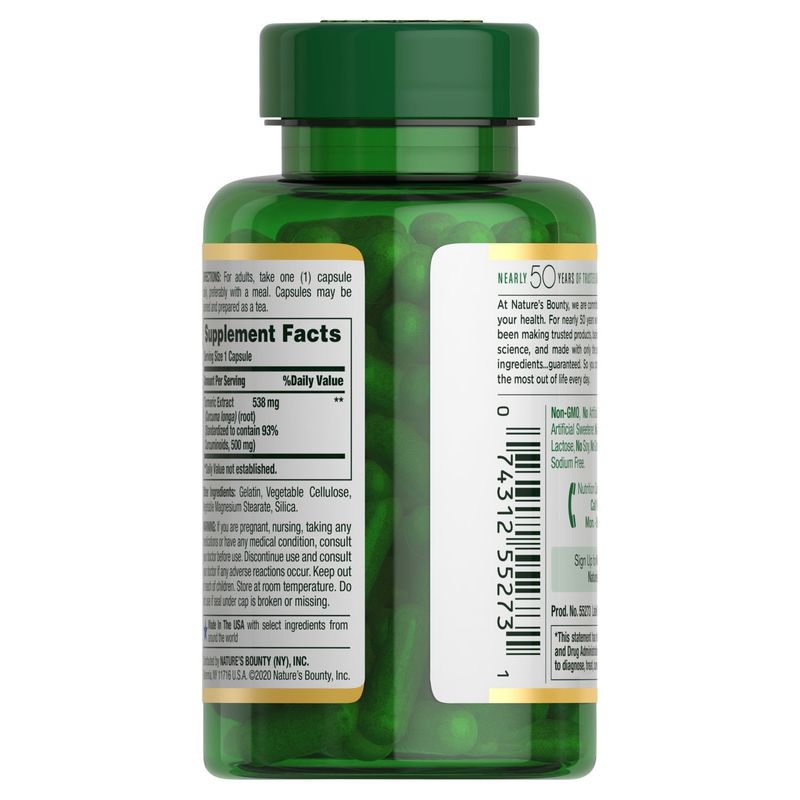 Nature's Bounty Turmeric Herbal Supplement, 538 mg, 45 count