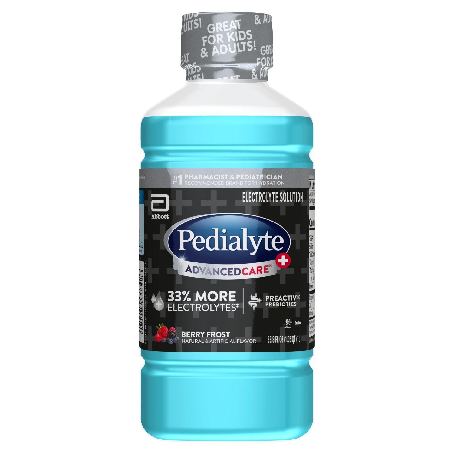 Pedialyte Advanced Care+ Berry Frost Electrolyte Solution, 33.8 fl oz