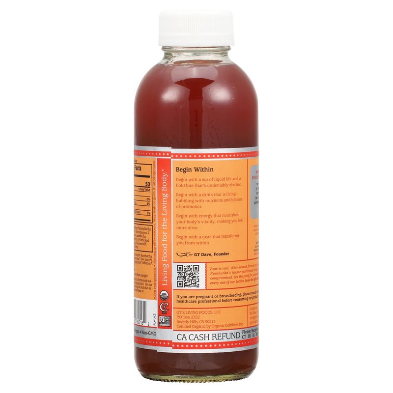 GT's Synergy Blood Orange Raw Kombucha, 16 fl oz