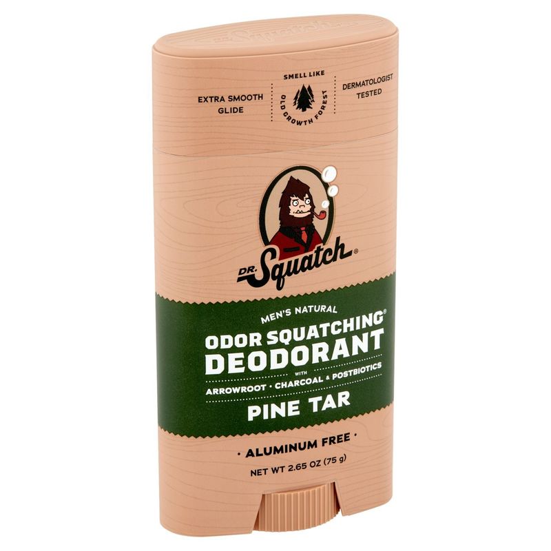 Dr. Squatch Pine Tar Men's Natural Odor Squatching Deodorant, 2.65 oz