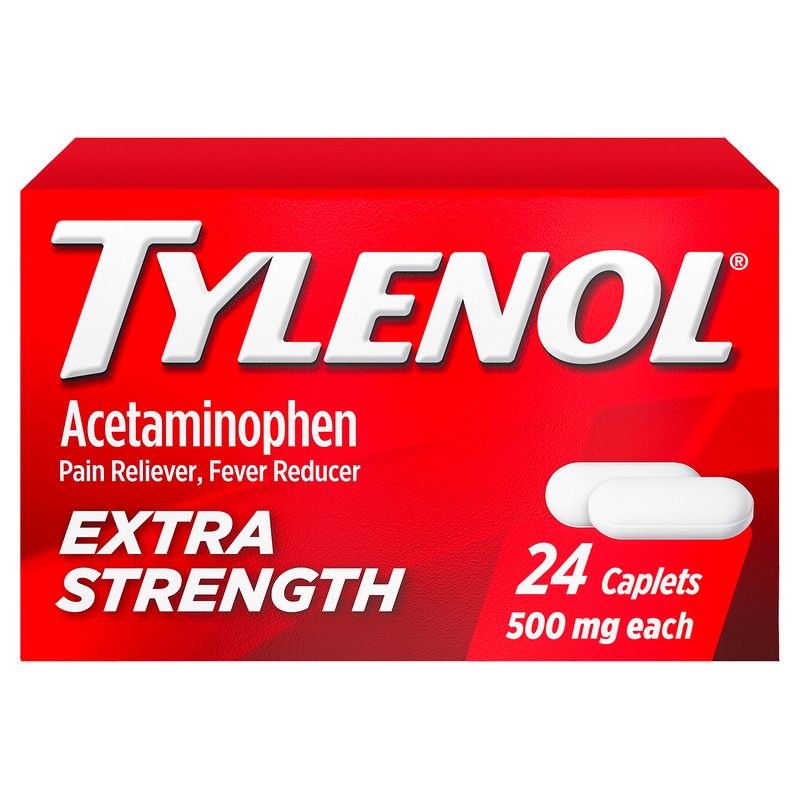 Tylenol Extra Strength Acetaminophen Pain Reliever Fever Reducer for Adults, 500 mg, 24 count