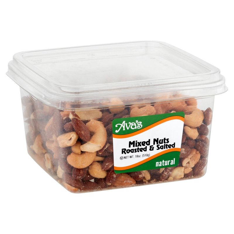 Ava's Natural Roasted &amp; Salted Mixed Nuts, 18 oz