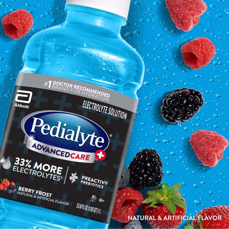 Pedialyte Advanced Care+ Berry Frost Electrolyte Solution, 33.8 fl oz