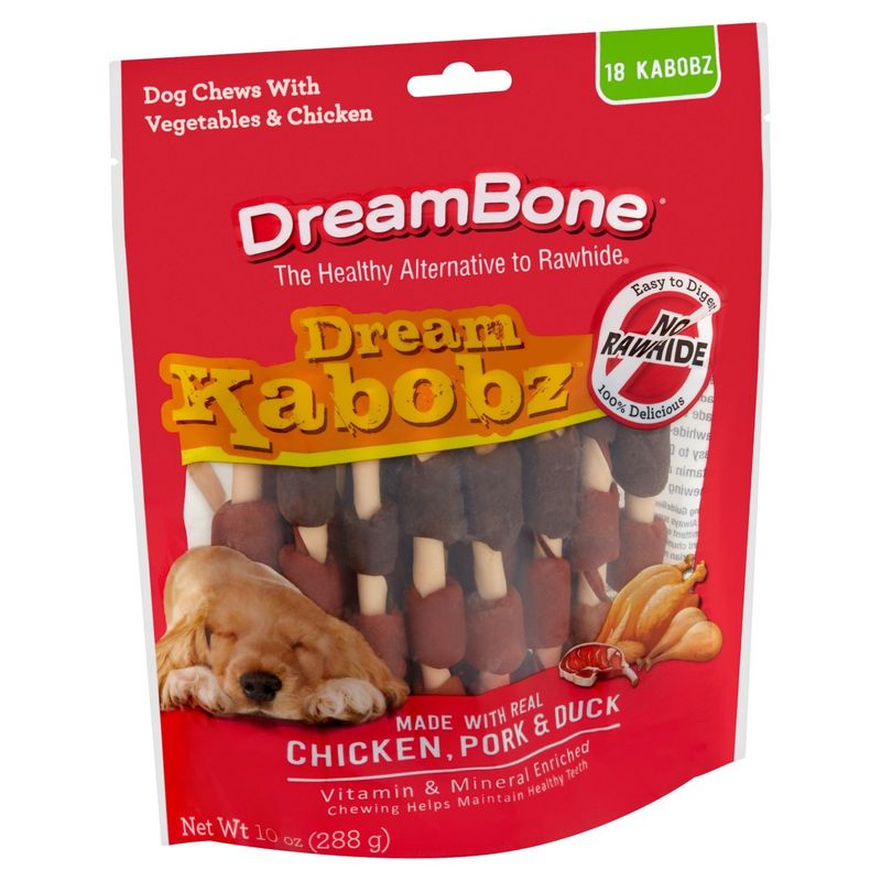 DreamBone Dream Kabobz Dog Chews with Vegetables &amp; Chicken, 18 count, 10 oz