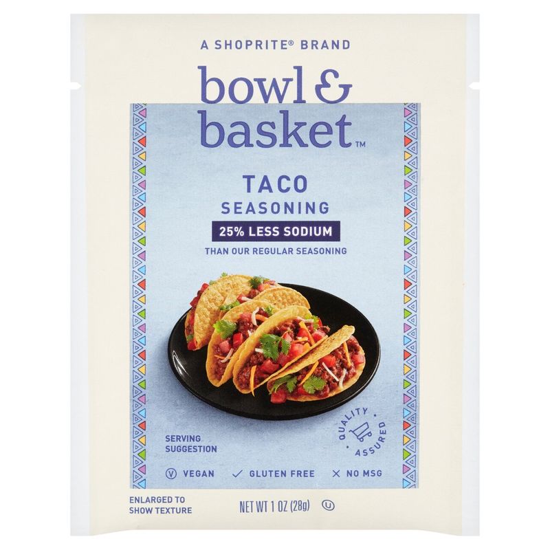 Bowl &amp; Basket Taco Seasoning Low Sodium, 1 oz