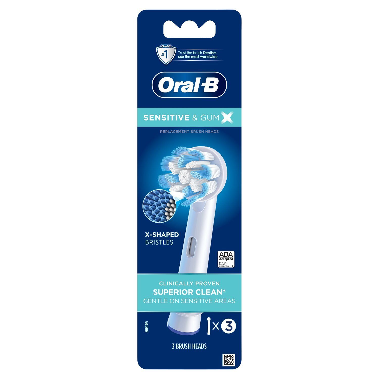 Oral-B Sensitive &amp; Gum X X-Filament Replacement Brush Heads, 3 Count