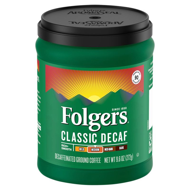 Folgers Classic Decaf Medium Decaffeinated Ground Coffee, 9.6 oz