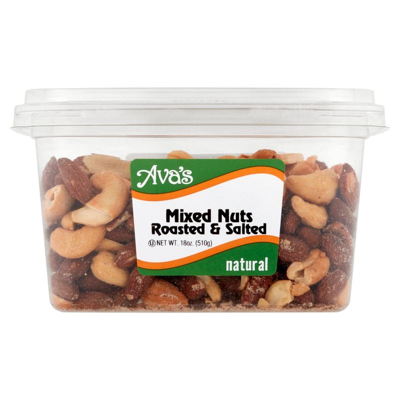 Ava's Natural Roasted &amp; Salted Mixed Nuts, 18 oz