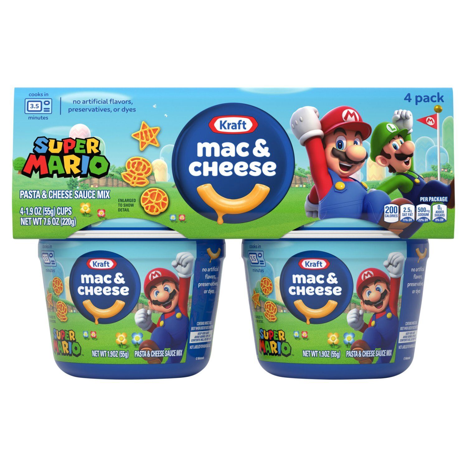 Kraft Mac &amp; Cheese Pasta &amp; Cheese Sauce Mix, 1.9 oz, 4 count