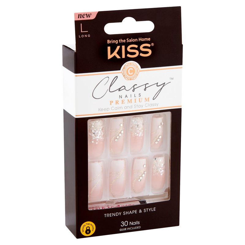 Kiss Long Classy Premium Nails Kit, 30 Nails