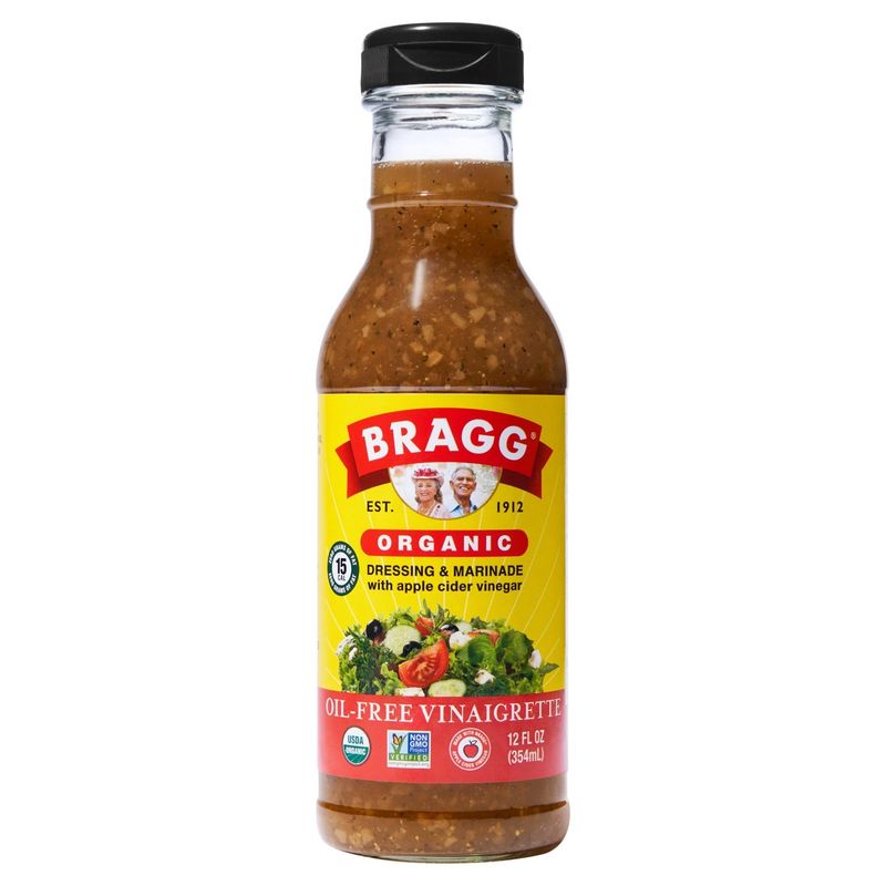 Bragg Organic Oil-Free Vinaigrette Dressing &amp; Marinade with Apple Cider Vinegar, 12 fl oz