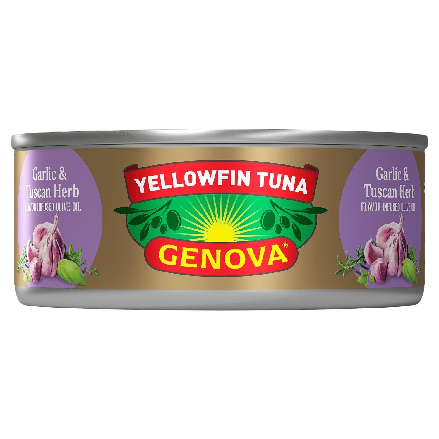 Genova Garlic &amp; Tuscan Herb Flavor Infused Olive Oil Yellowfin Tuna, 5 oz