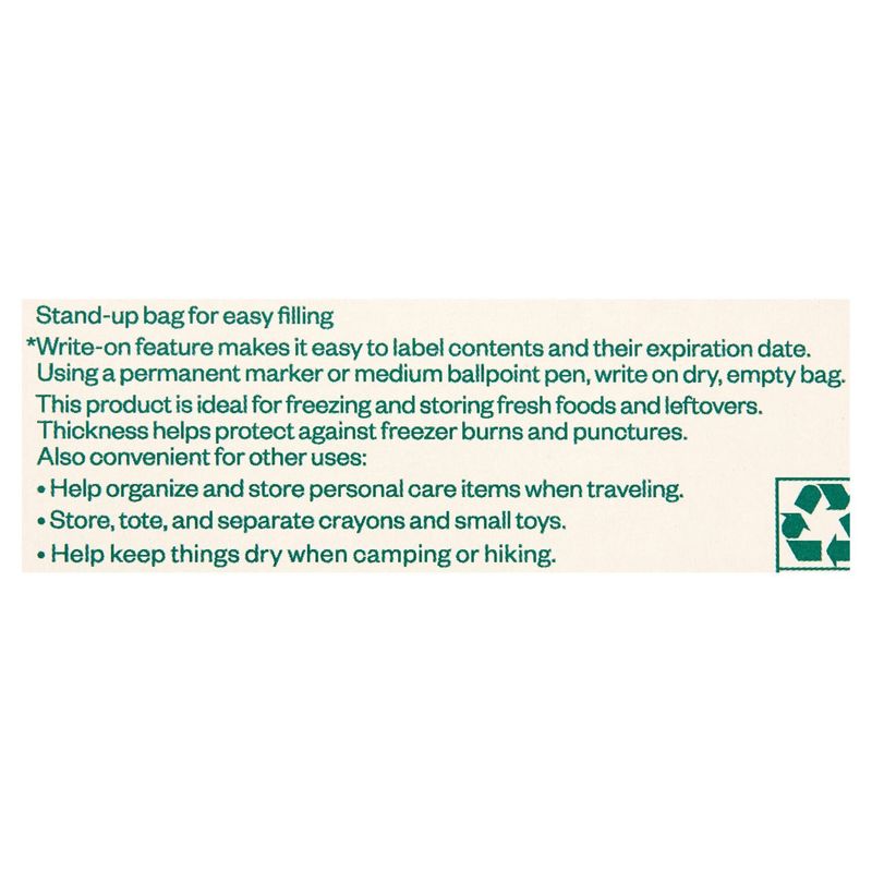 Paperbird Quart Size Double Zipper Seal Freezer Bags, 19 count