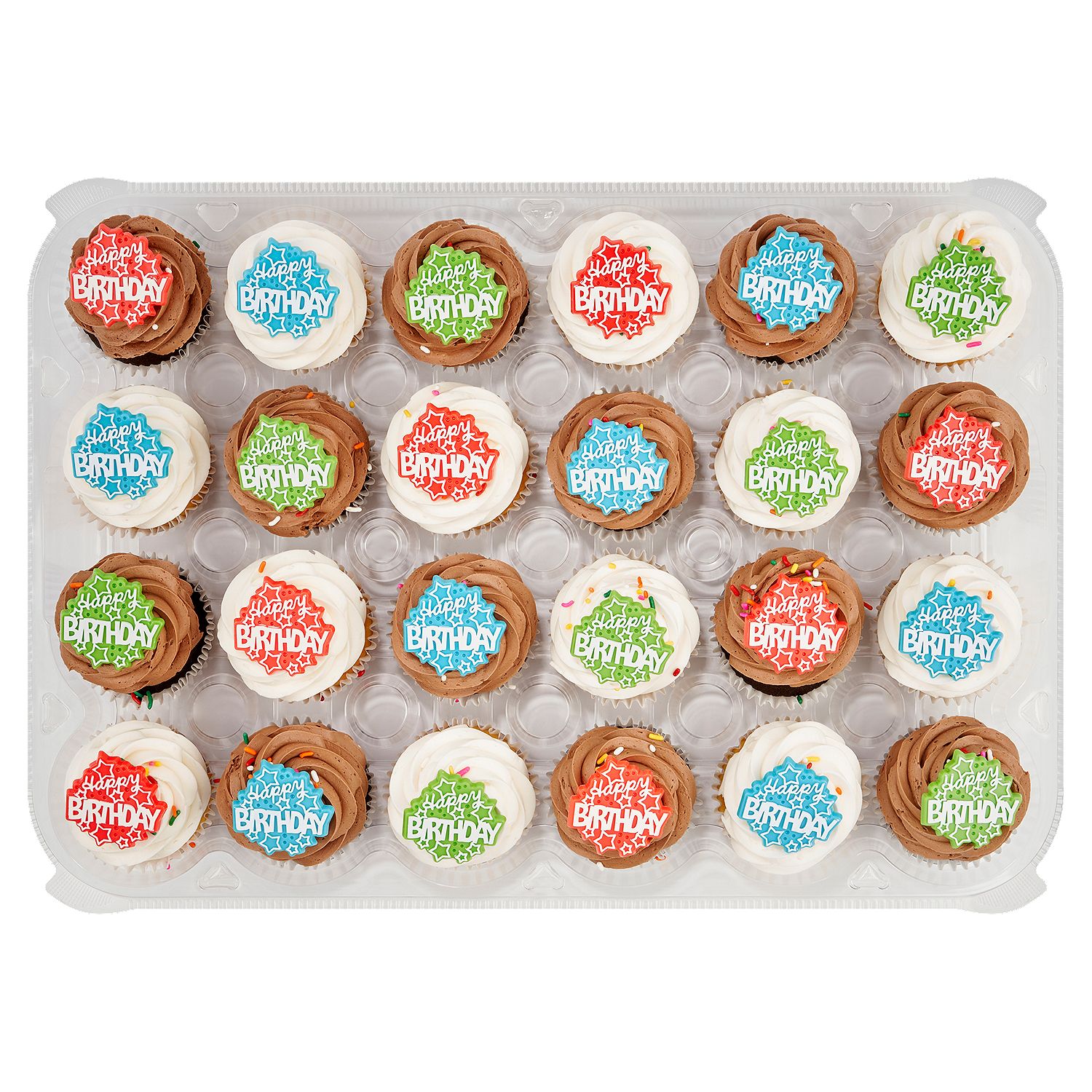 24 Pack Yellow and Chocolate Cupcakes with Picks