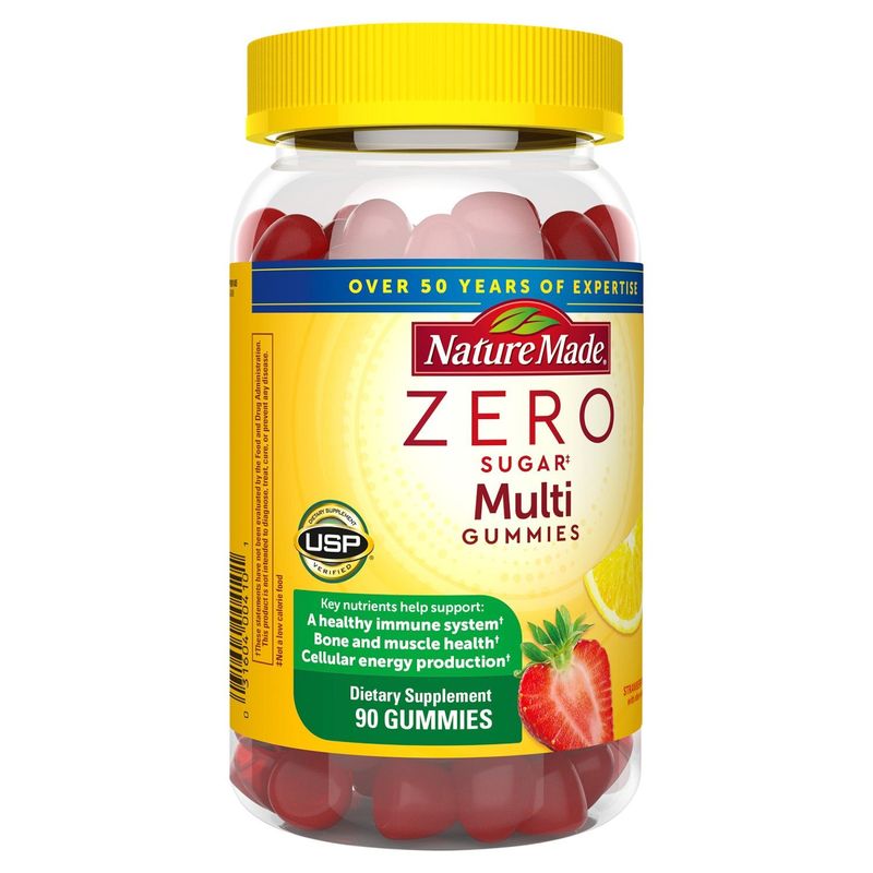 Nature Made Strawberry Lemonade Zero Sugar Multi Dietary Supplement, 90 count