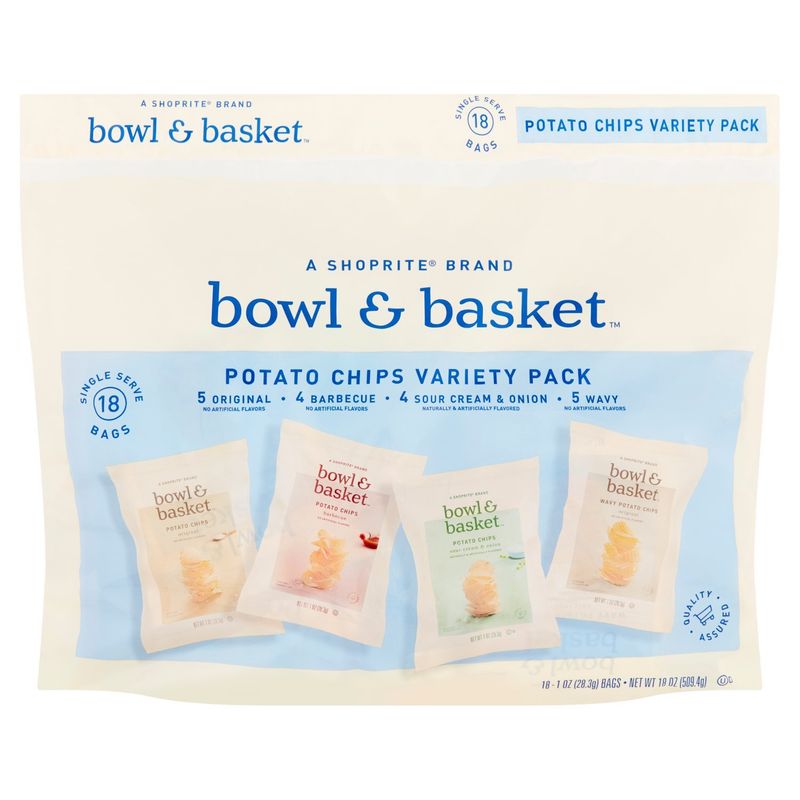 Bowl &amp; Basket Potato Chips Variety Pack, 1 oz, 18 count