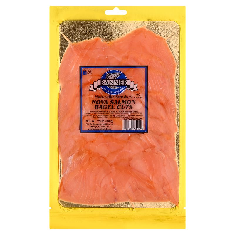 Banner Smoked Fish Inc. Bagel Cuts Nova Salmon, 12 oz