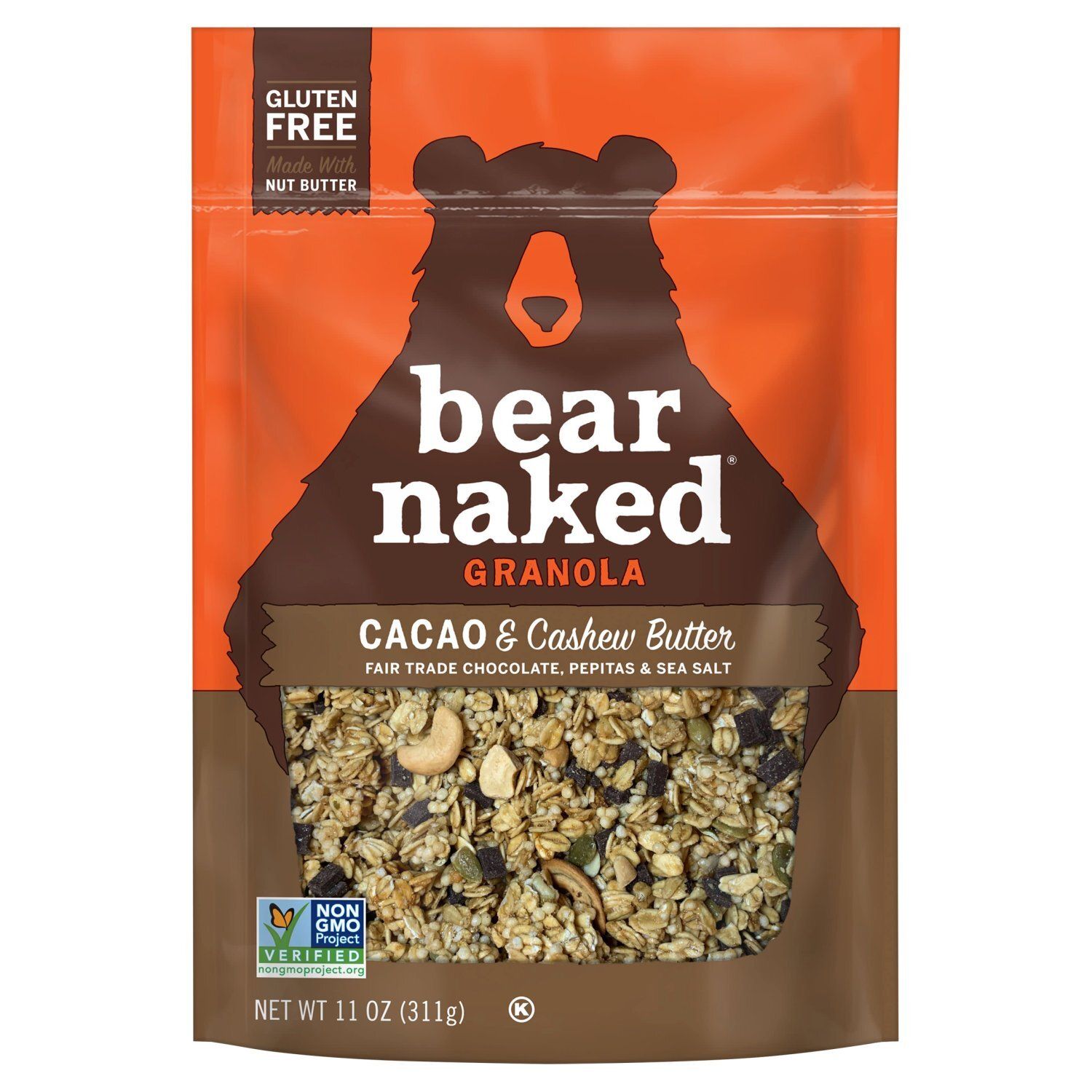 Bear Naked Cacao &amp; Cashew Butter Granola, 11 oz