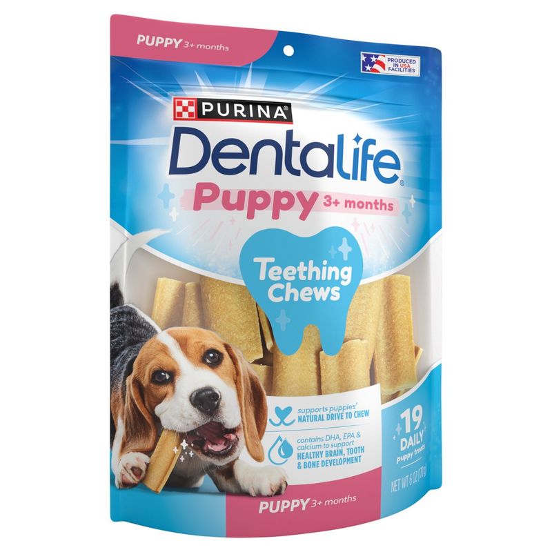 Purina Dentalife Teething Chews Puppy Trats, 6 oz, 3+ months