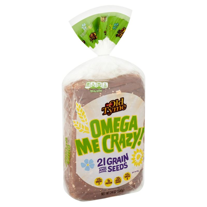 Schmidt Old Tyme Omega Me Crazy! 21 Grain and Seeds Bread, 24 oz