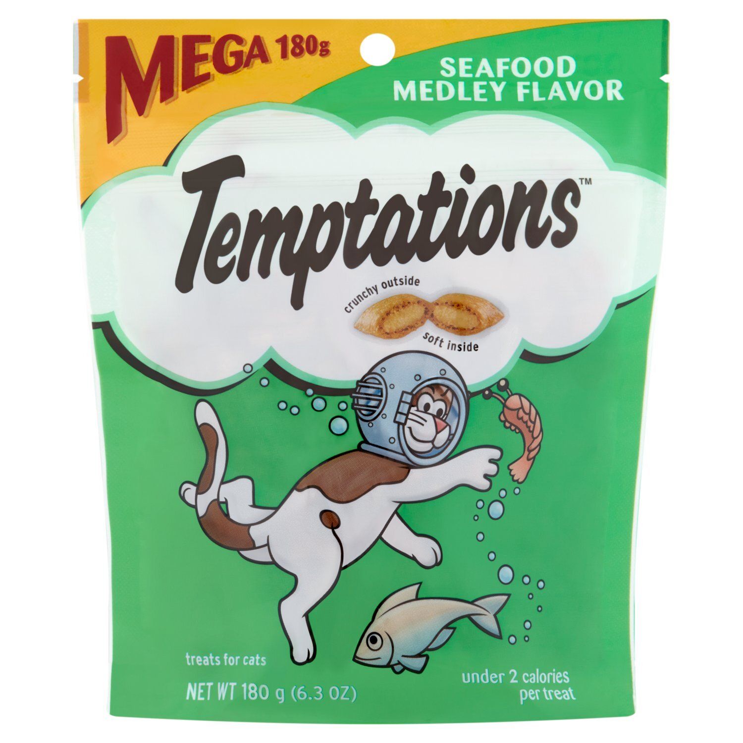 Temptations Seafood Medley Flavor Treats for Cats, 6.3 oz