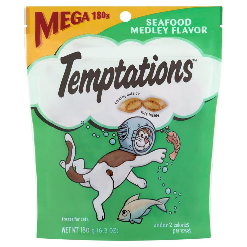 Temptations Seafood Medley Flavor Treats for Cats, 6.3 oz