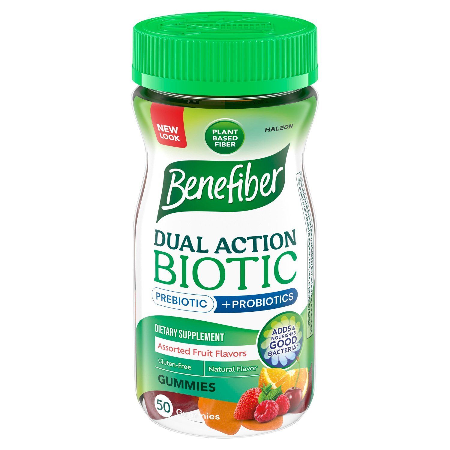 Benefiber Dual Action Biotic Assorted Fruit Flavor Gummies Dietary Supplement, 50 count