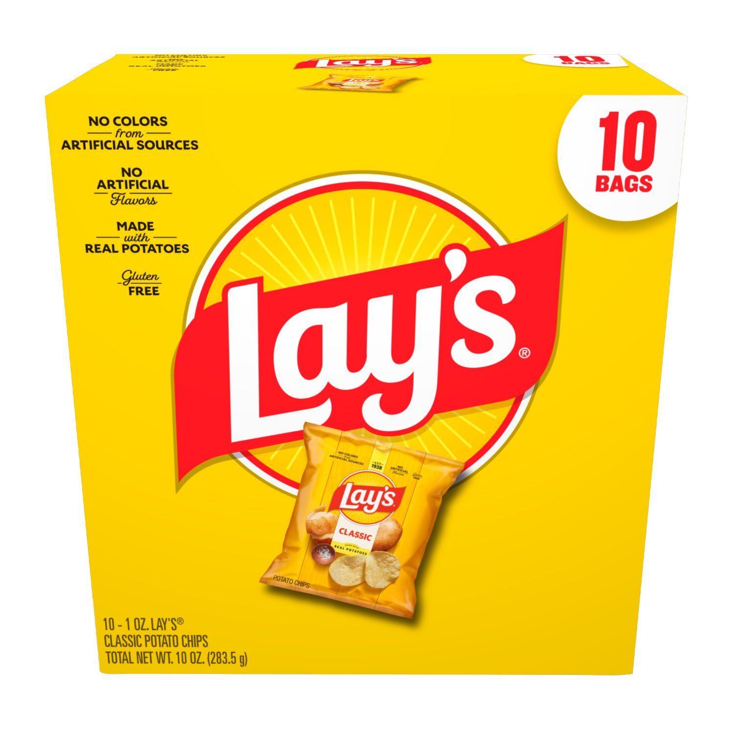 Lay's Potato Chips Classic 1 Oz, 10 Count