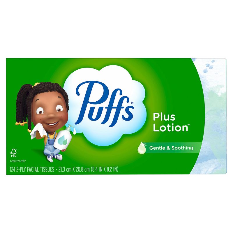 Puffs Plus Lotion Facial Tissues, 124 count