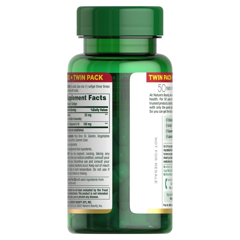 Nature's Bounty Co Q-10 Rapid Release Softgels Dietary Supplement Twin Pack, 100 mg, 60 count