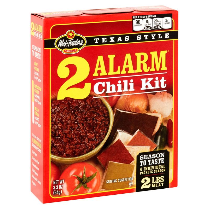 Wick Fowler's Famous 2 Alarm Texas Style Chili Kit, 6 count, 3.3 oz