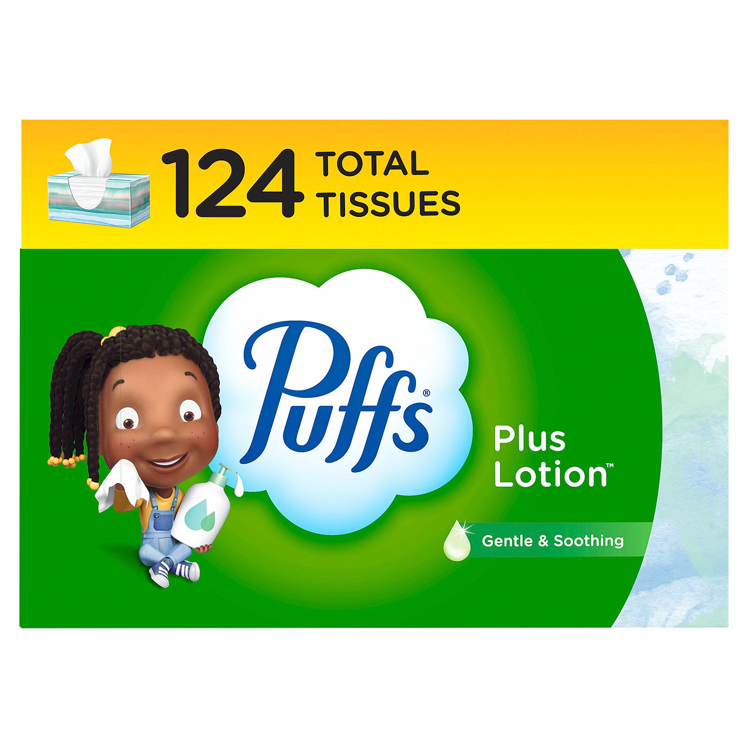 Puffs Plus Lotion Facial Tissues, 124 count