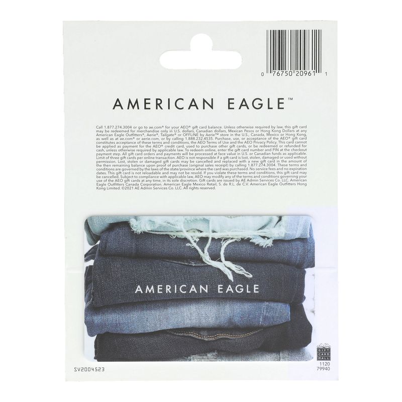 American Eagle $25 Gift Card, 1 each