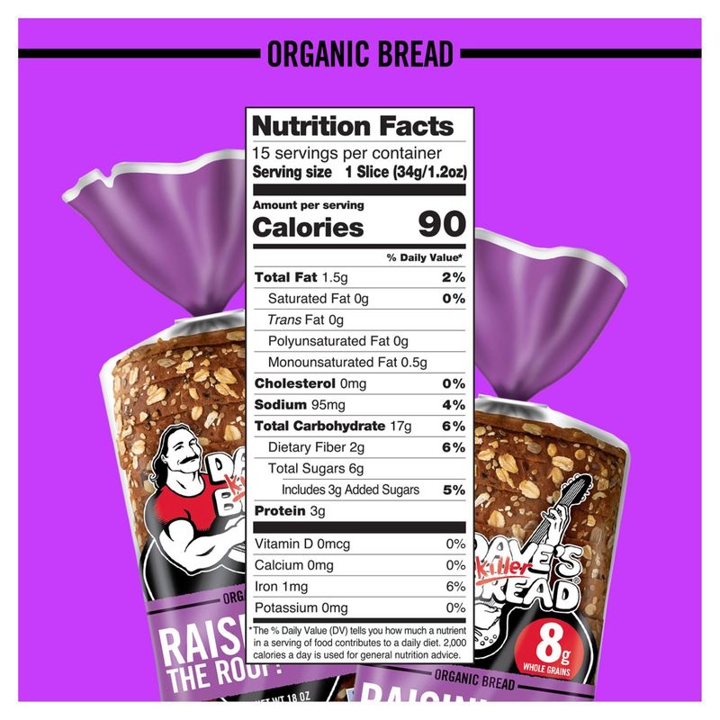 Dave's Killer Bread Raisin' the Roof! Organic Breakfast Bread, 18 oz