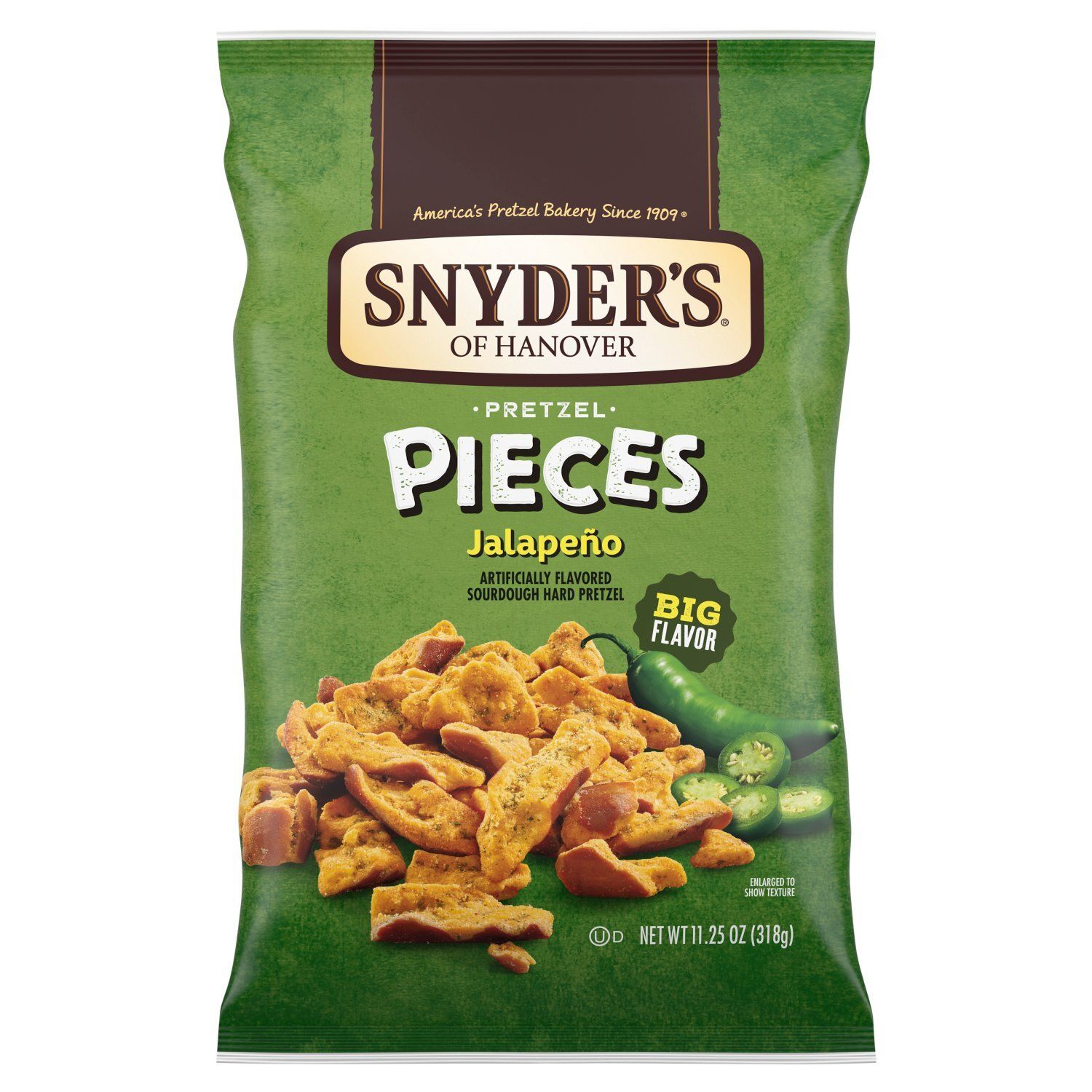 Snyder's of Hanover Jalapeño Flavored Sourdough Hard Pretzel Pieces, 11.25 oz