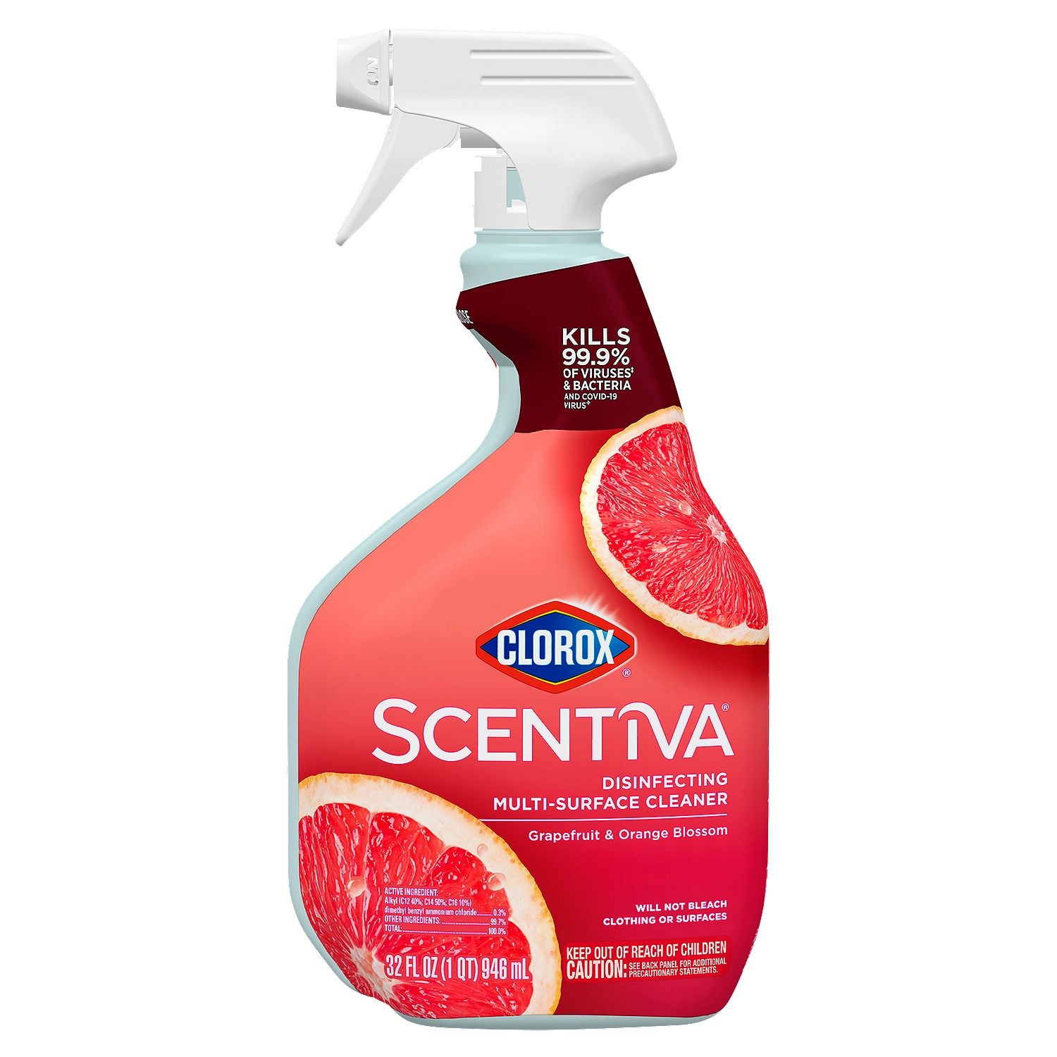 Clorox Scentiva Grapefruit &amp; Orange Blossom Disinfecting Multi-Surface Cleaner, 32 fl oz