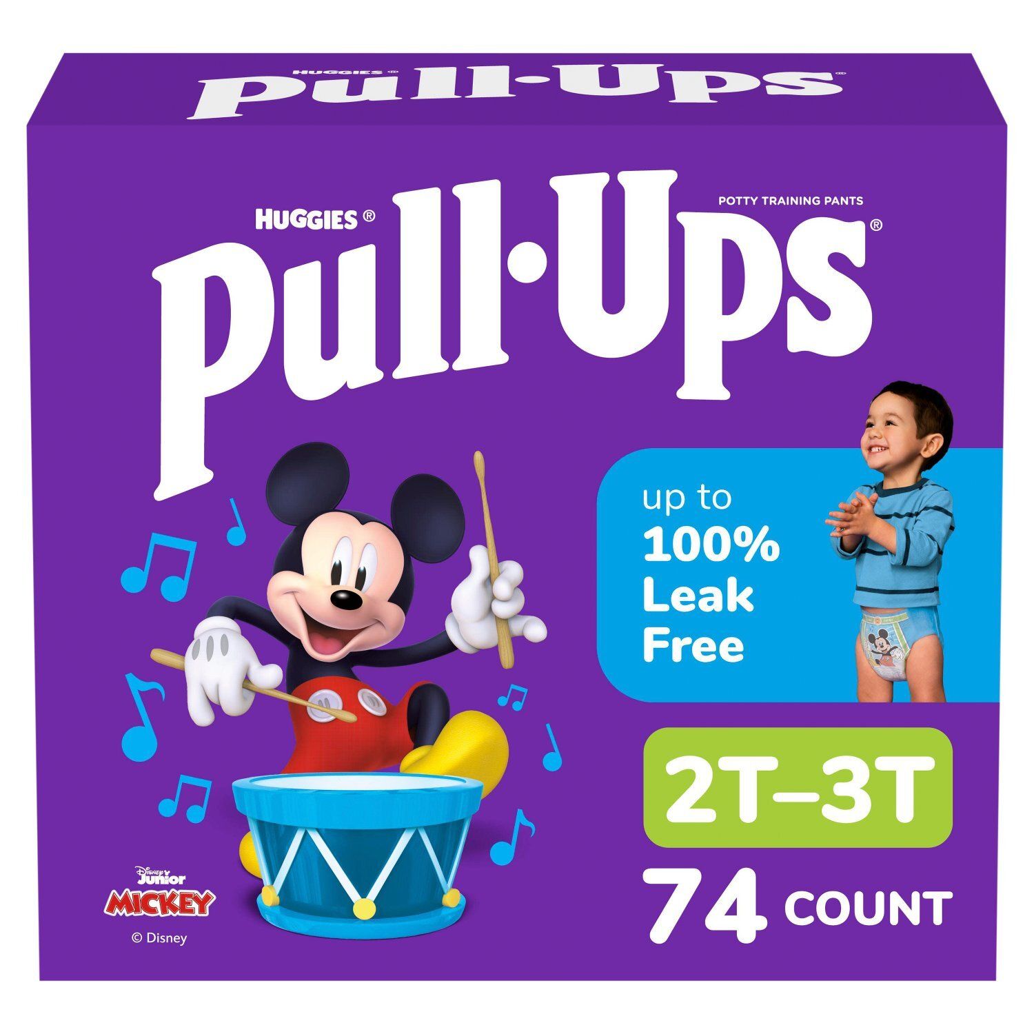 Huggies Pull-Ups Disney Junior Mickey Potty Training Pants, Size 2T-3T, 16-34 lbs, 74 count
