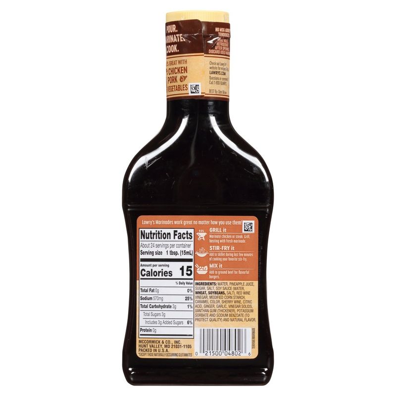 Lawry's Teriyaki with Pineapple Juice Marinade, 12 fl oz