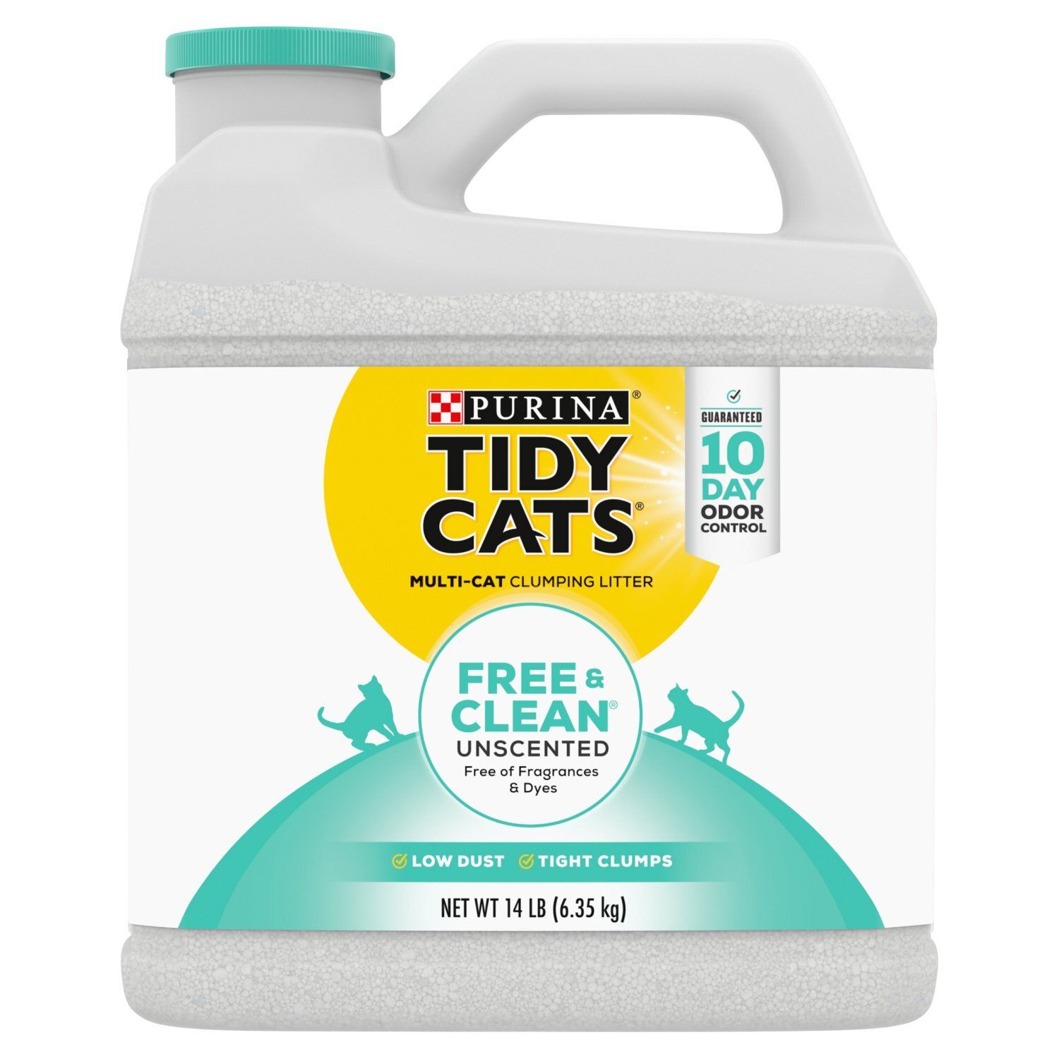 Purina Tidy Cats Free &amp; Clean Unscented Multi-Cat Clumping Litter, 14 lb