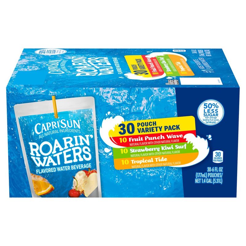 Capri Sun Roarin' Waters Flavored Water Beverage Variety Pack, 6 fl oz, 30 count
