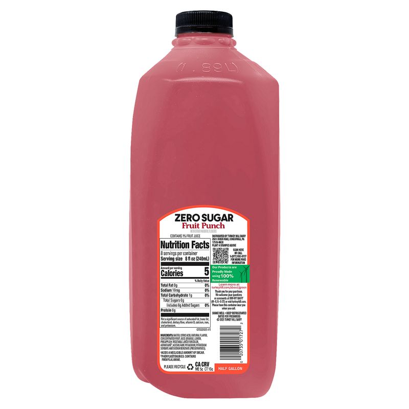 Turkey Hill Zero Sugar Fruit Punch, 64 fl oz